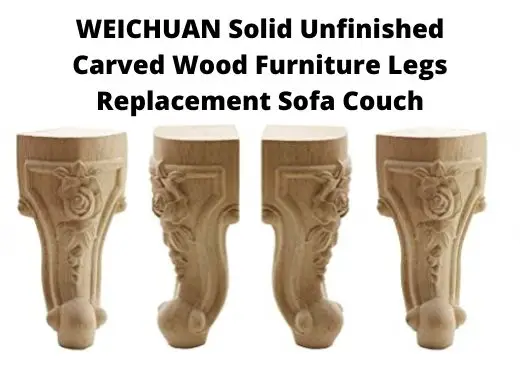 WEICHUAN Solid Unfinished Carved Wood Furniture Legs