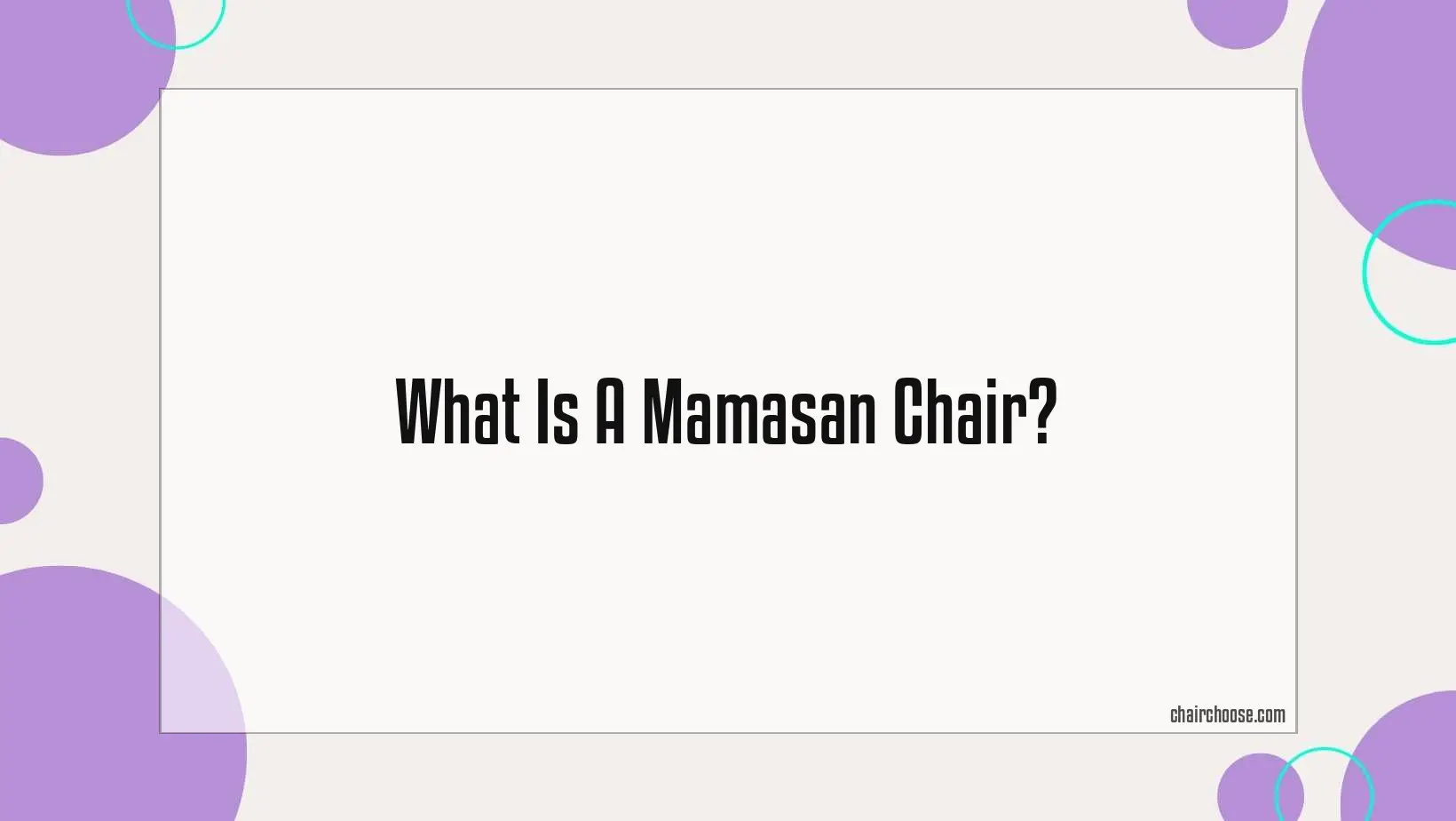 what is a mamasan chair 431 1